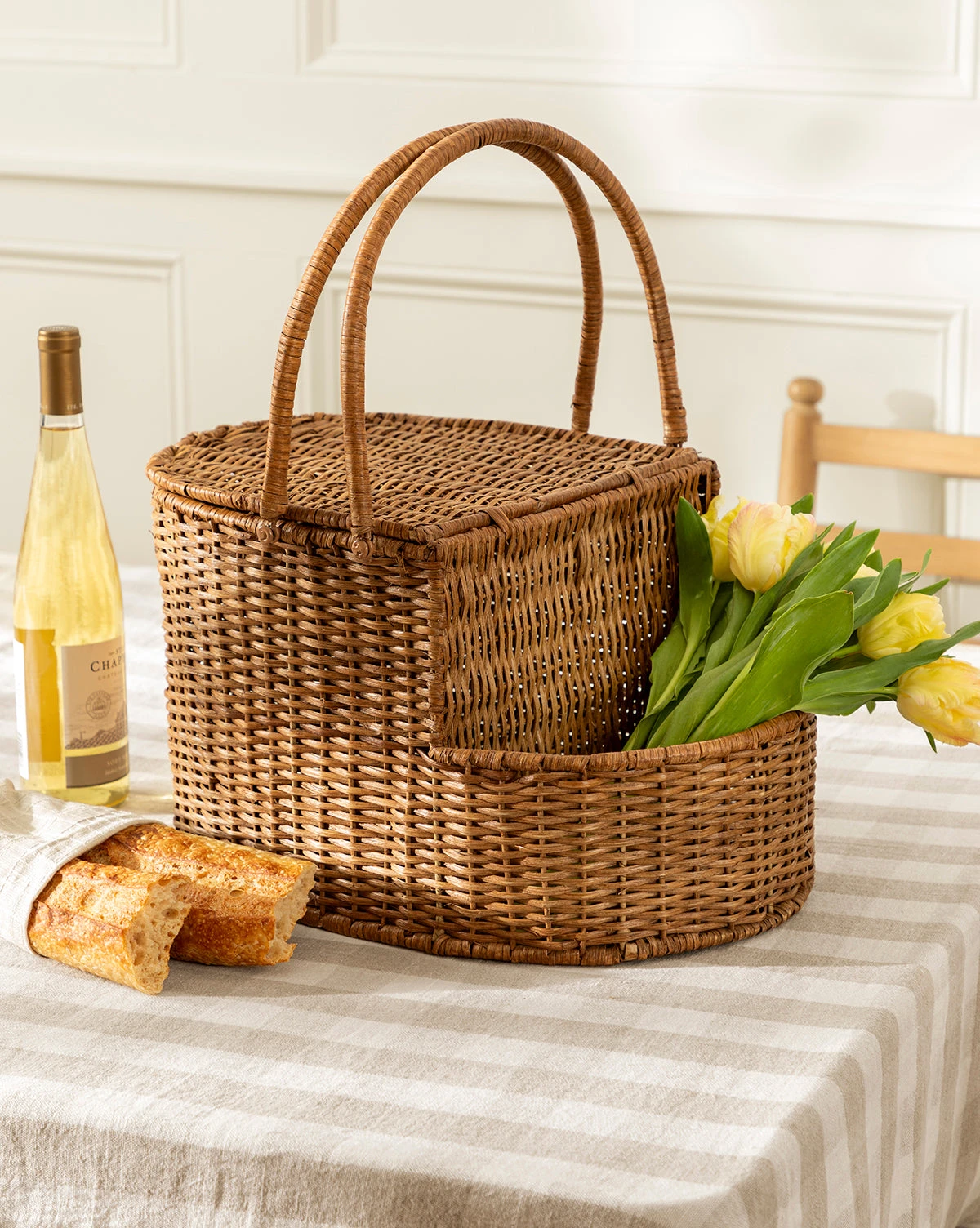 Rattan Wicker Picnic Basket
