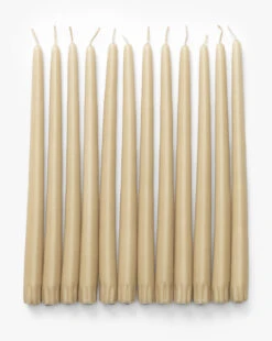 Antique Beige Taper Candles (Set Of 12)