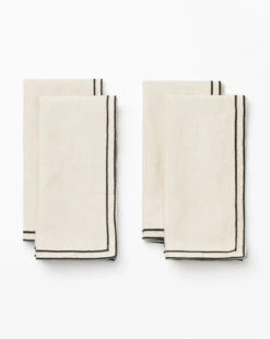 Bordered Linen Napkins (Set Of 4)