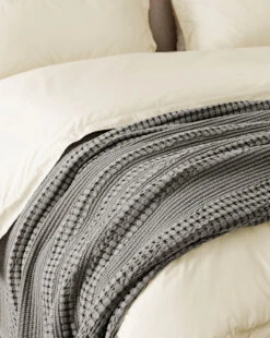 Carnel Gray Waffle Blanket