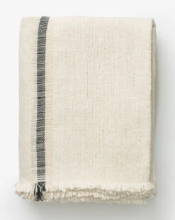 Helena Soft Fringe Black & Cream Blanket