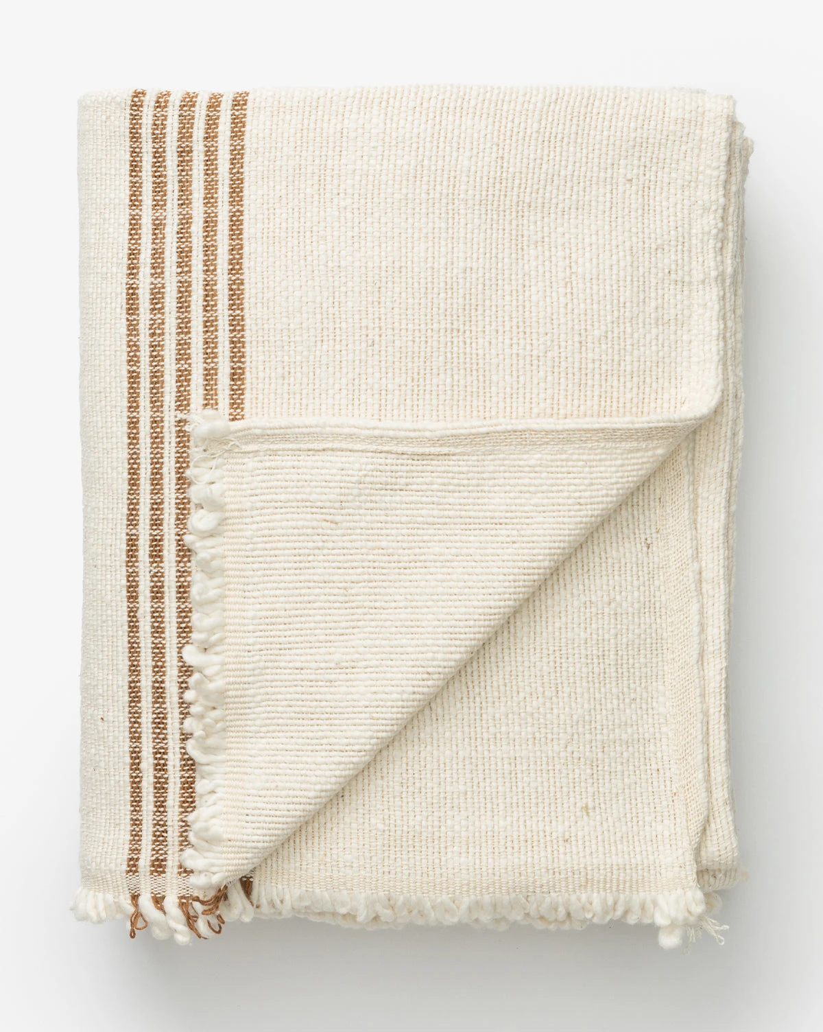 Helena Soft Fringe Camel & Cream Blanket - Image 5
