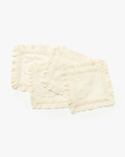 Lace Trim Cocktail Napkins (Set Of 4)
