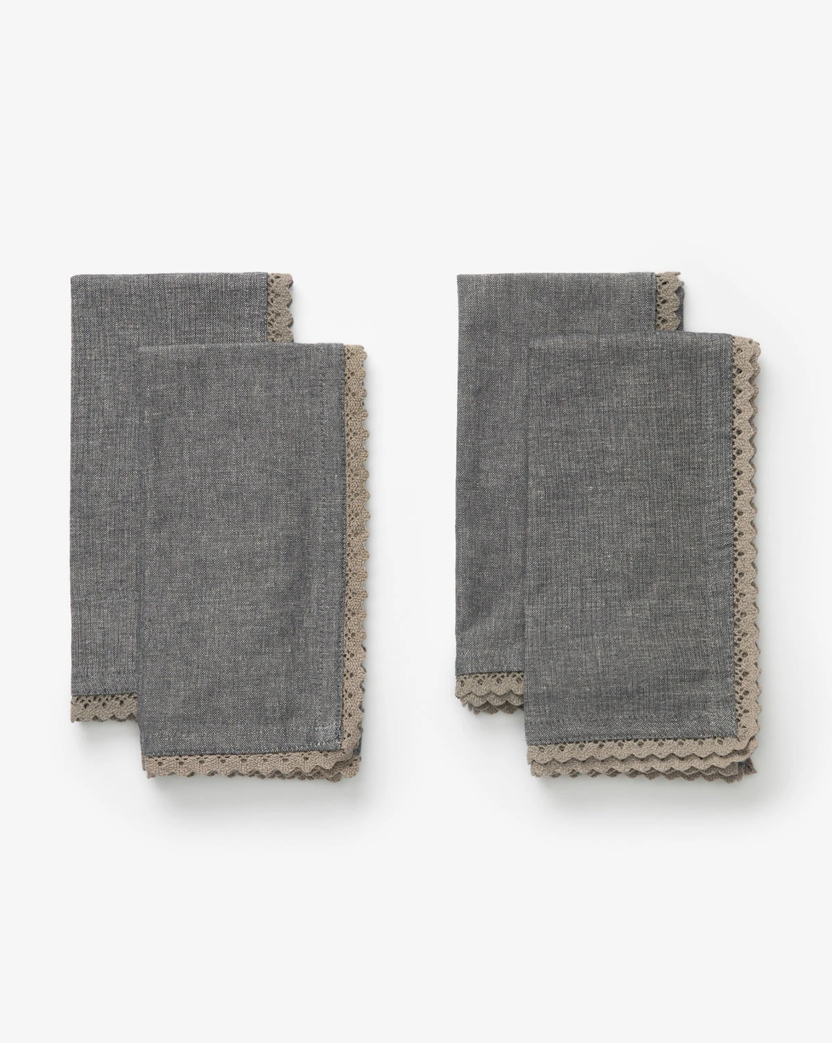 Lace Trimmed Cotton Napkins (Set Of 4)