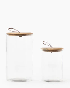 Leather Pull Lidded Jars
