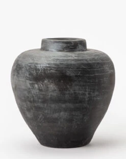 Matte Gray Tapered Jar