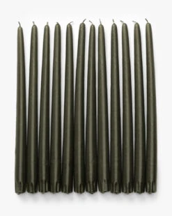 Olive Taper Candles (Set Of 12)