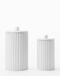 Fluted Lidded Bathroom Canister