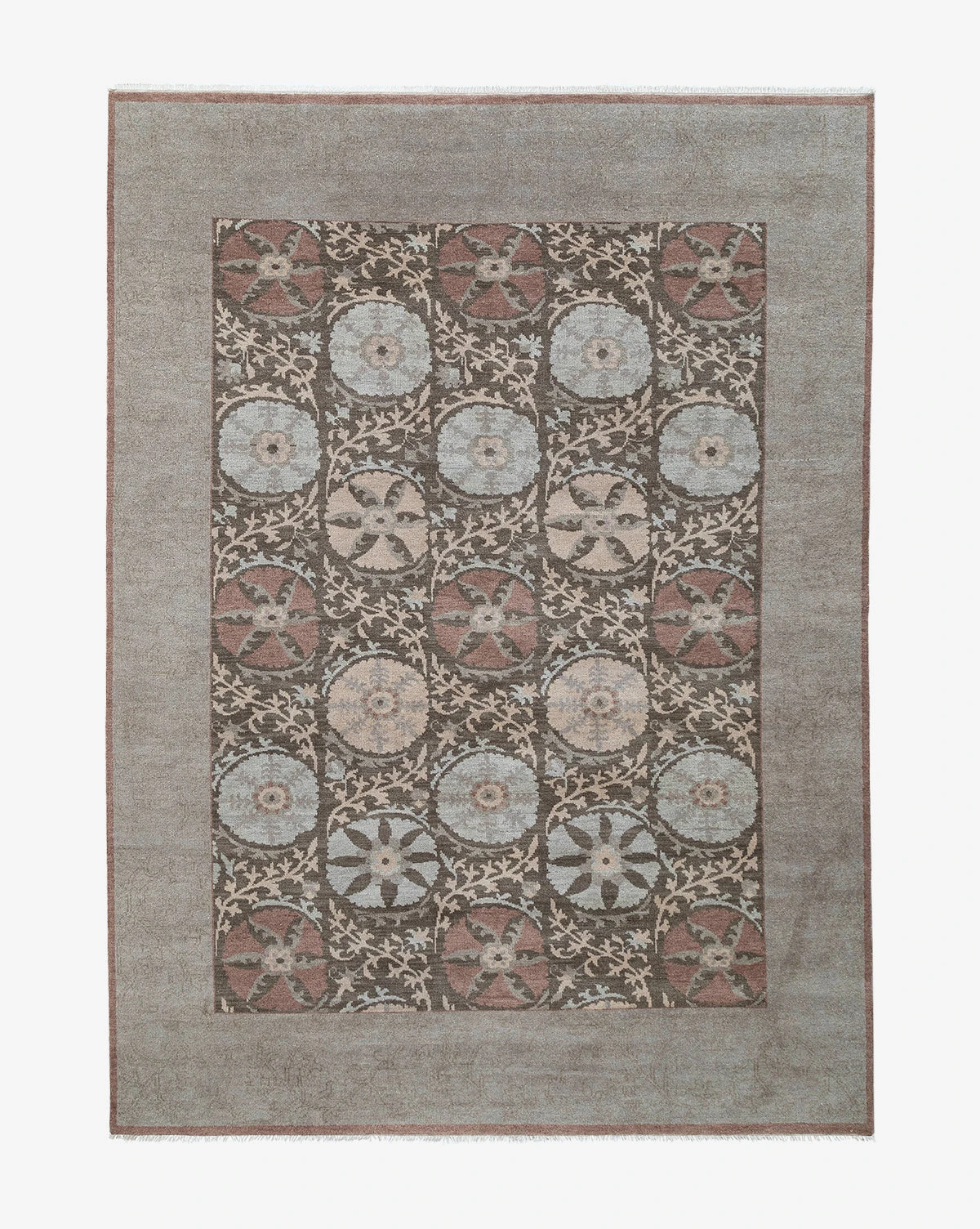 Suzani Hand-Knotted Wool Rug - Image 8