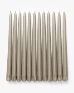 Taupe Taper Candles (Set Of 12)