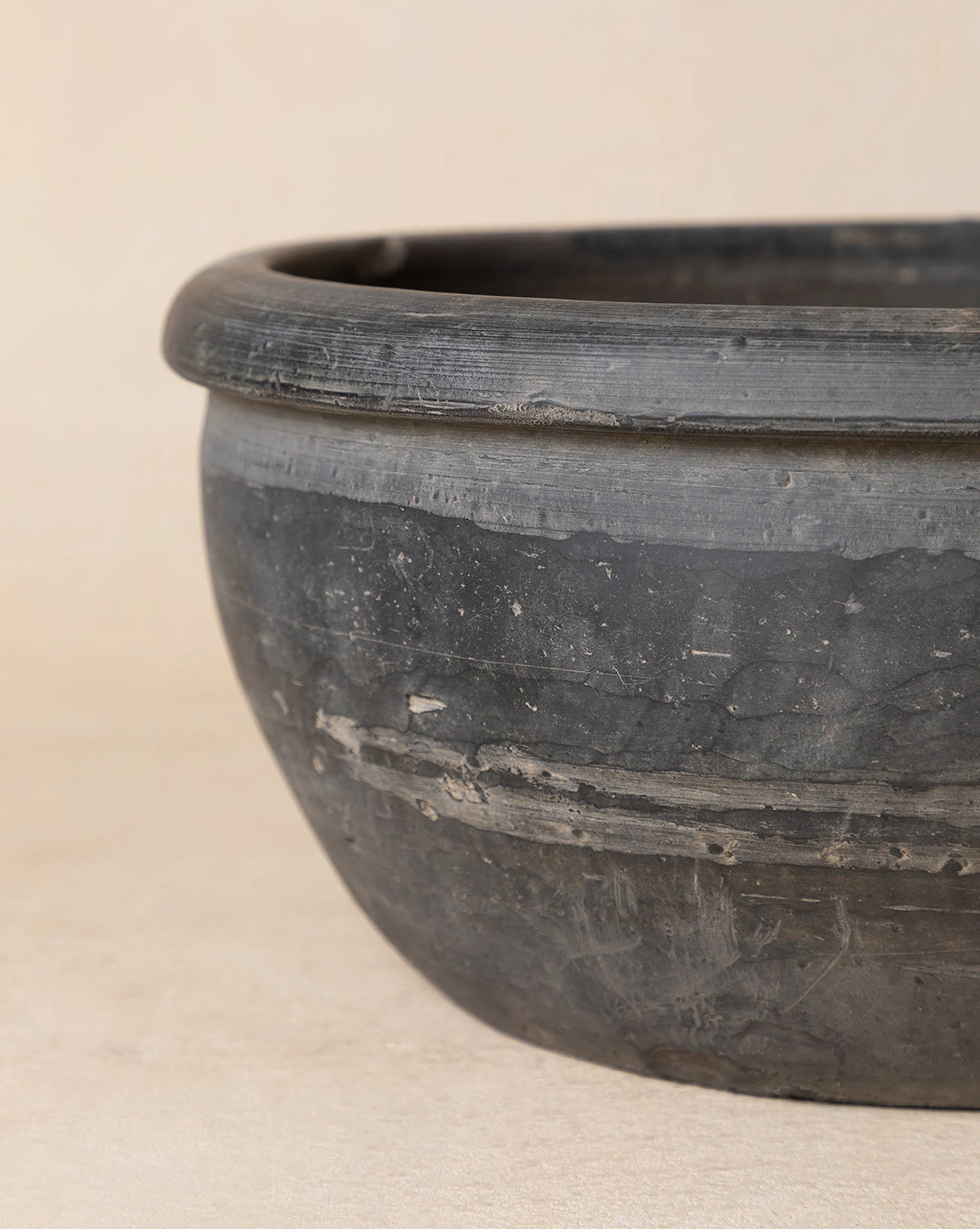 Vintage Gray Ceramic Bowl - Image 2