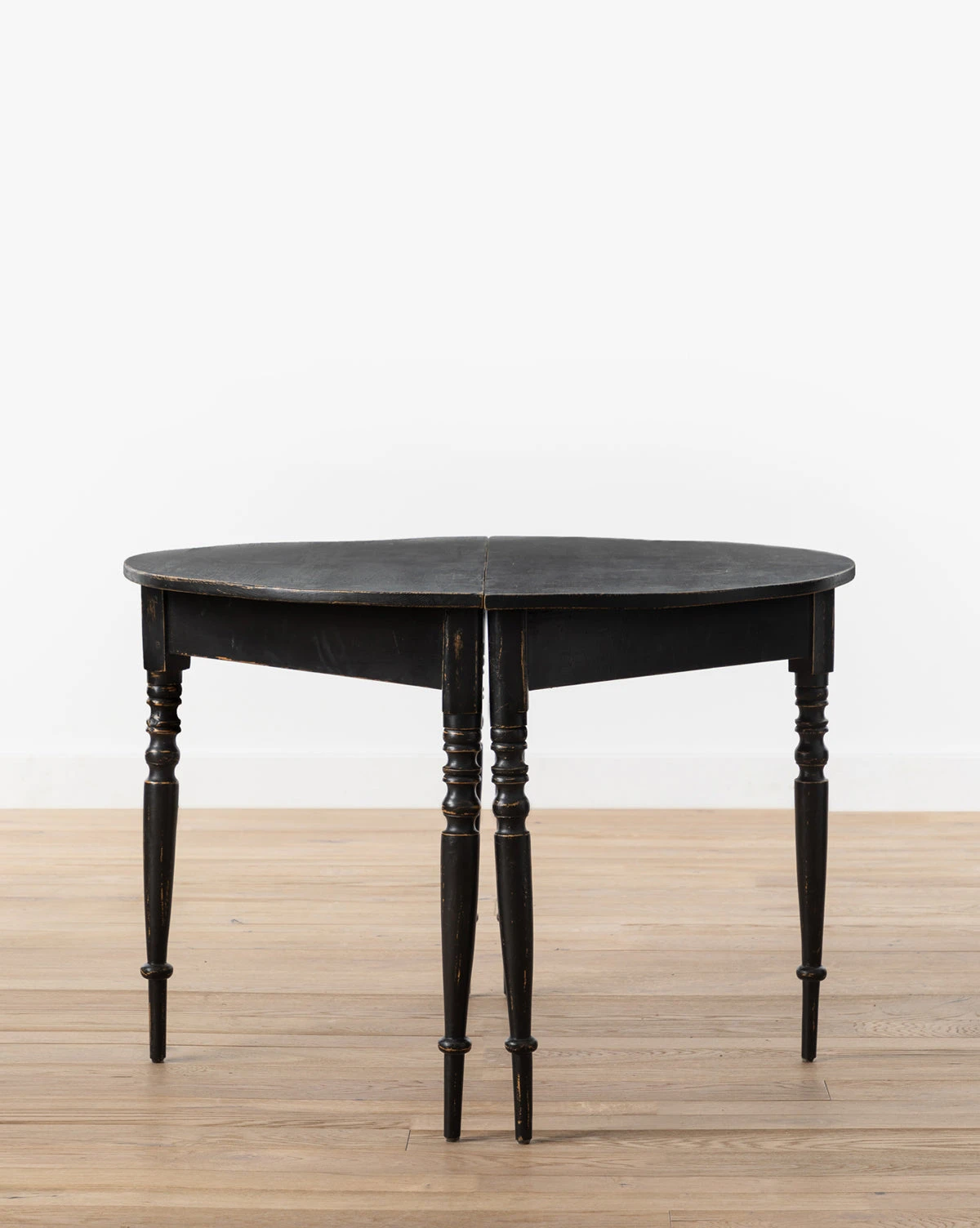 Vintage Painted Black Swedish Demi Lune Tables (Set Of 2) - Image 2