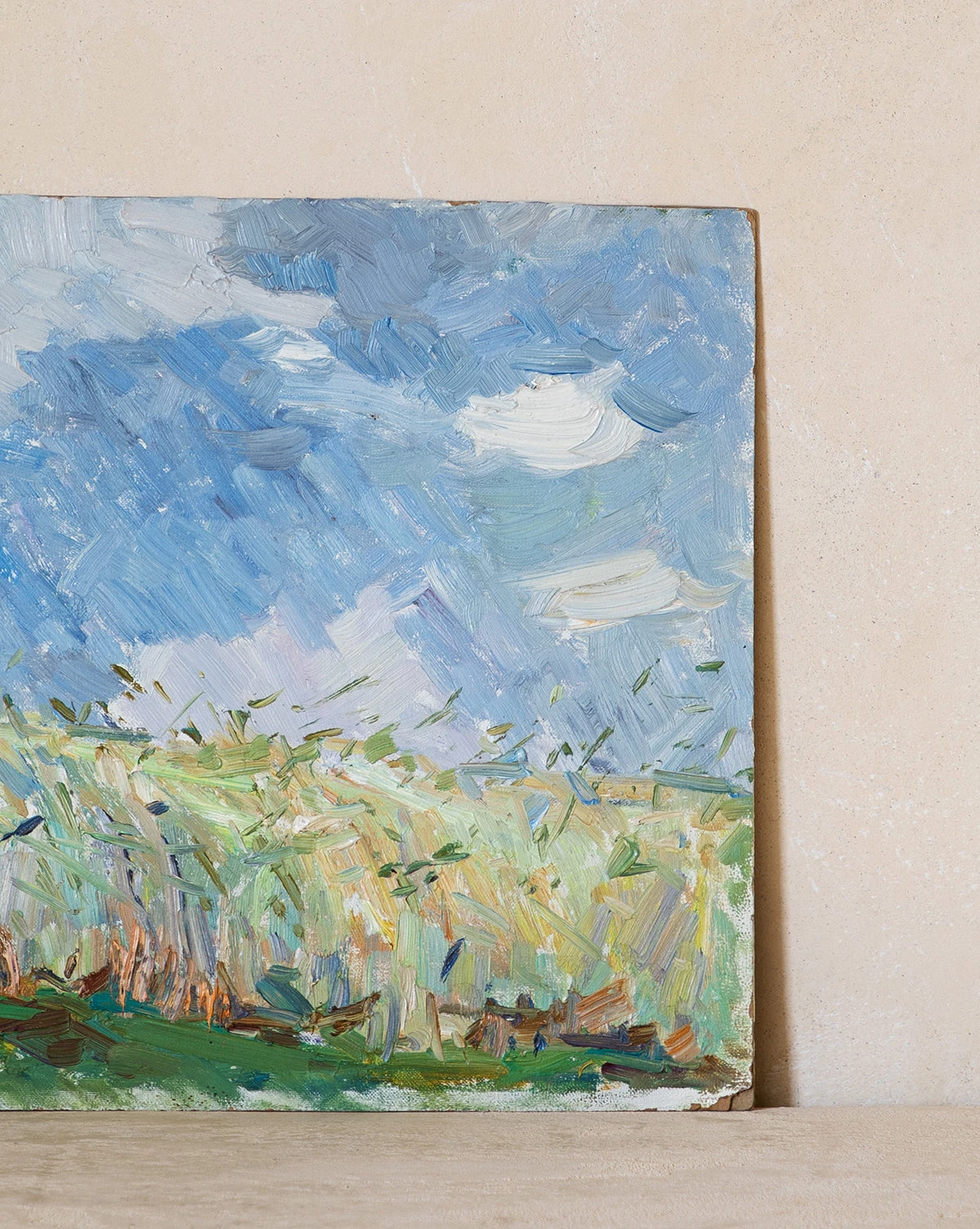 Vintage Windy Field Painting - Image 3