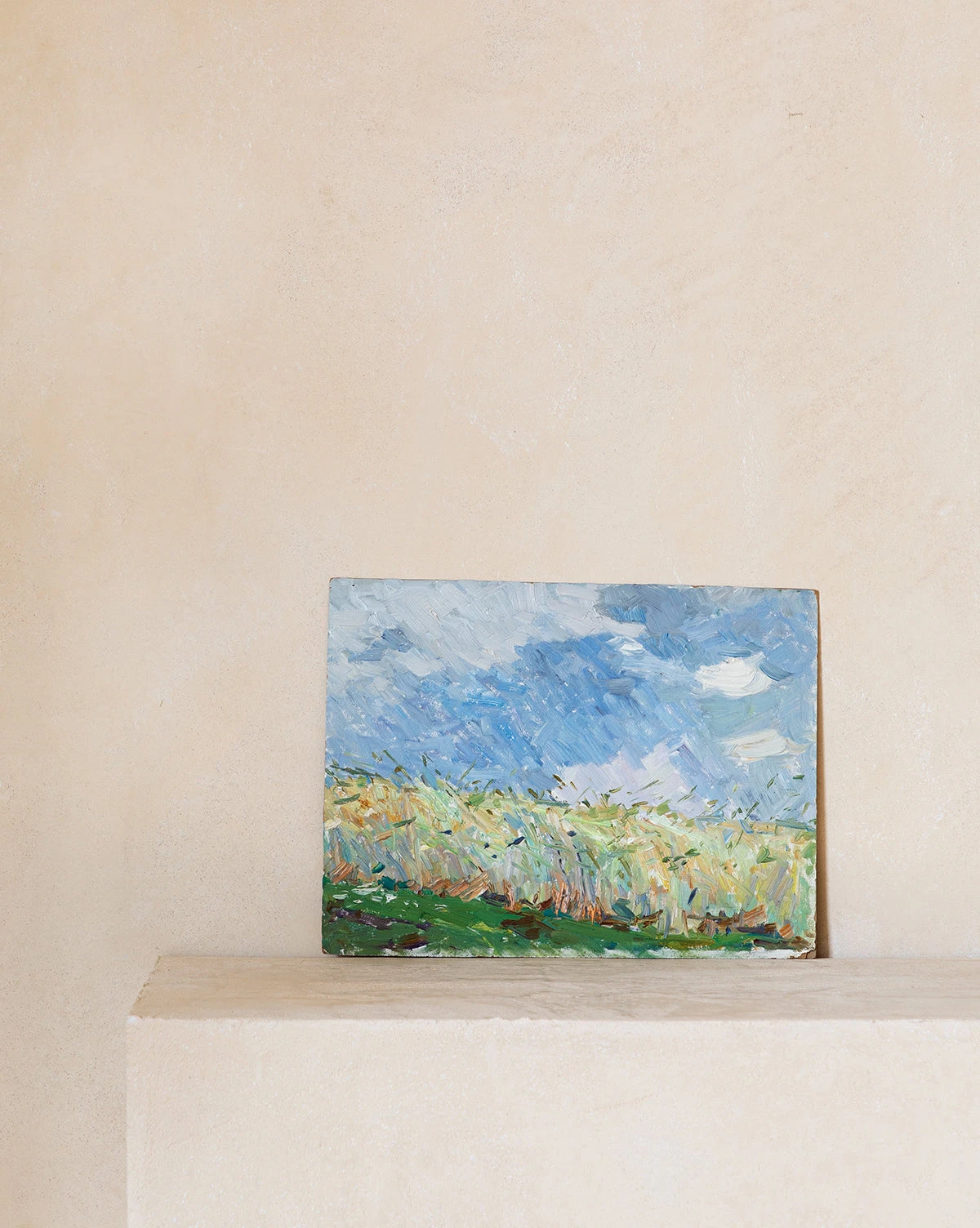 Vintage Windy Field Painting