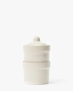 White Stackable Pinch Pots (Set Of 2)
