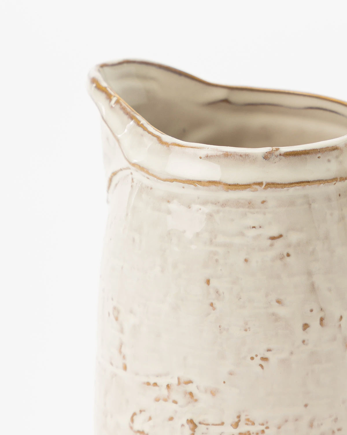 White Stoneware Pitcher - Image 4