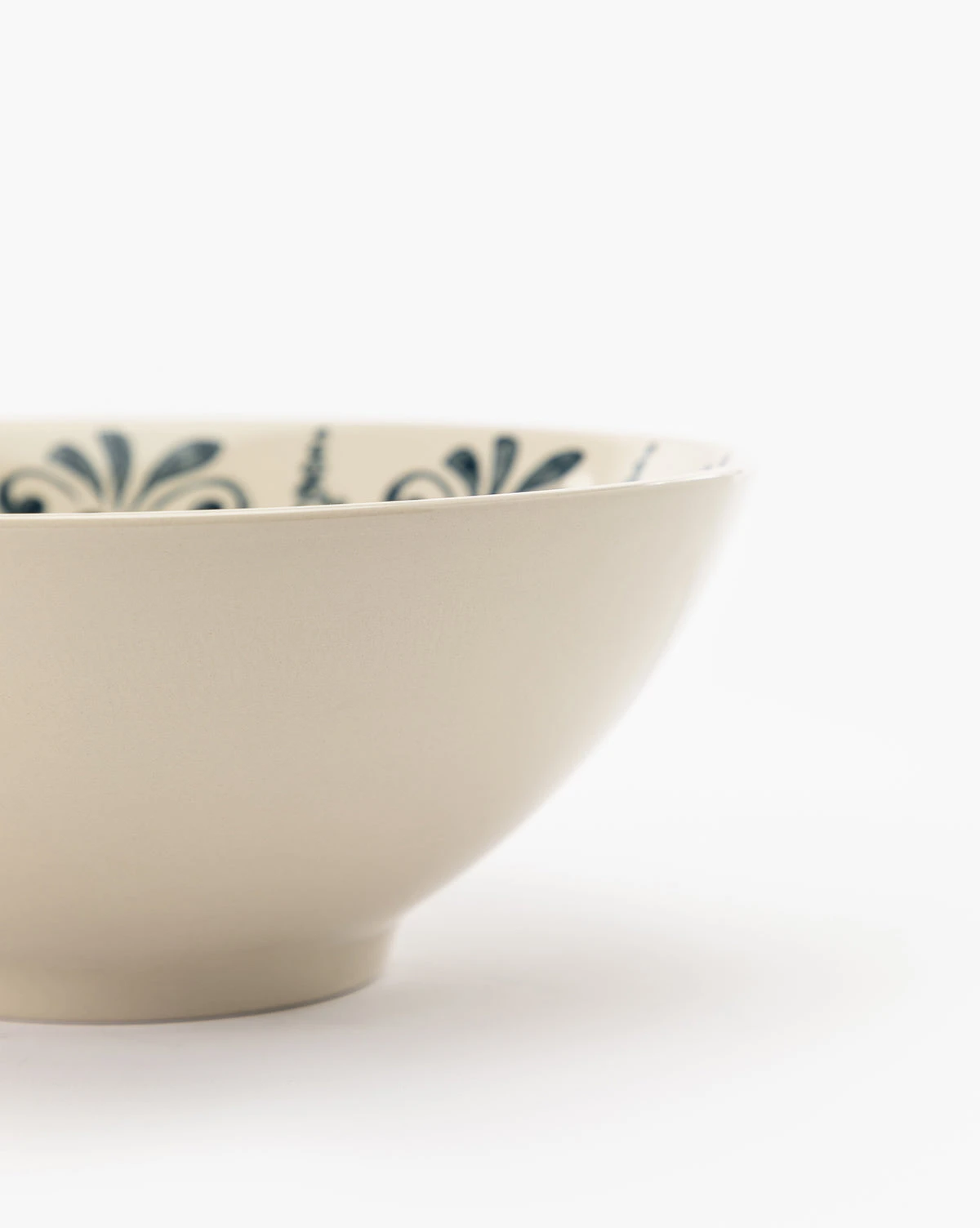 White & Blue Hand-Stamped Bowl - Image 4