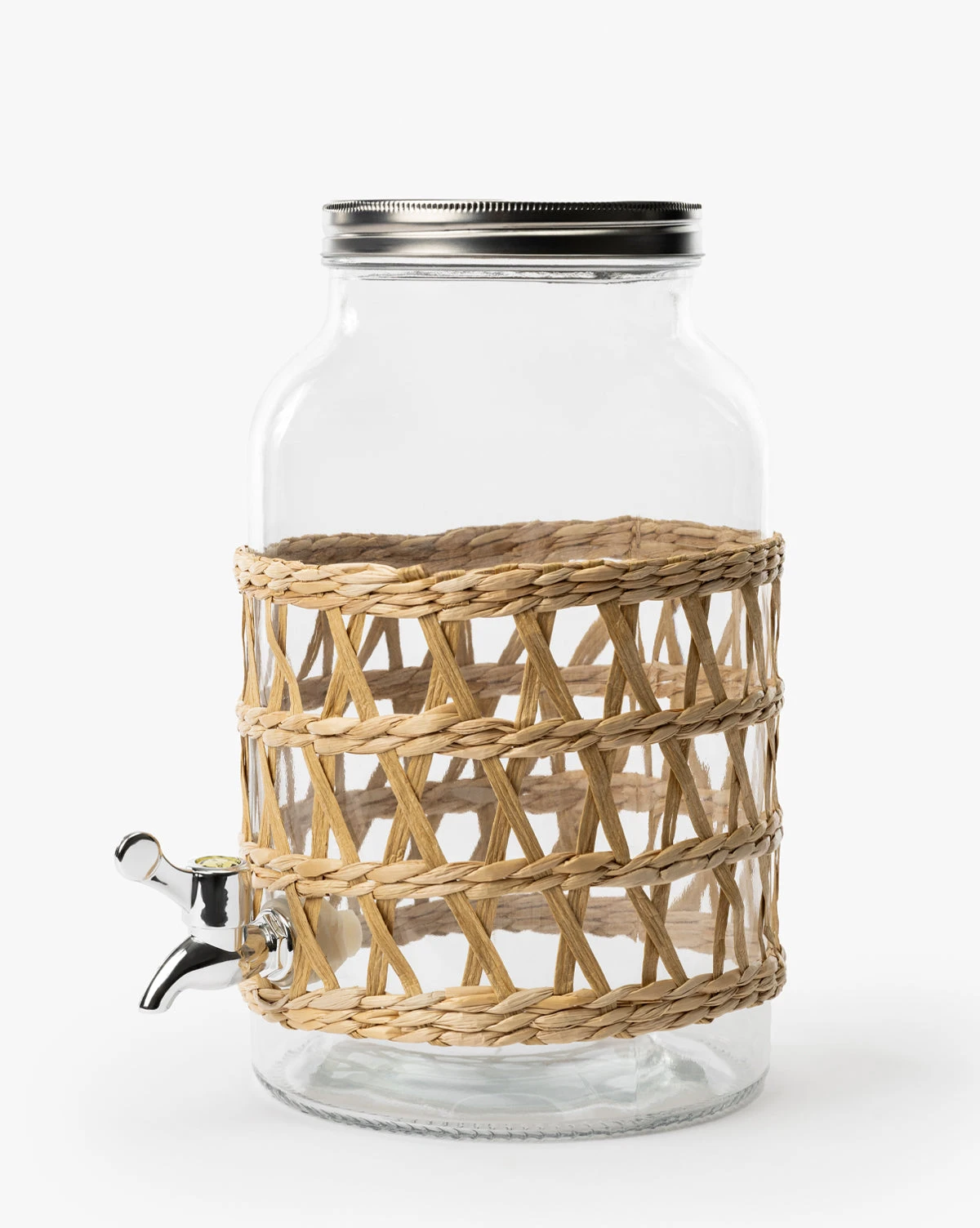 Glass Beverage Dispenser With Woven Sleeve - Image 2