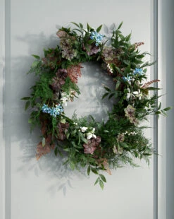 Faux Fern & Begonia Wreath